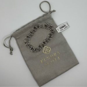 KENDRA SCOTT SILVER RHODIUM DOUBLE LINK CHAIN BRACELET